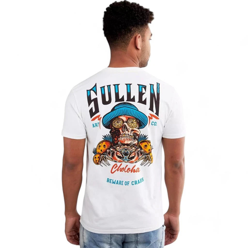 Men's Sullen Art Collective Choloha Crabs Off White Premium Tee T-Shirt S-4XL