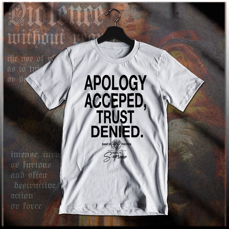 Gangster T-shirt, Mobster Hustle Dope Urban Hip Hop Thug Apology Quote tee