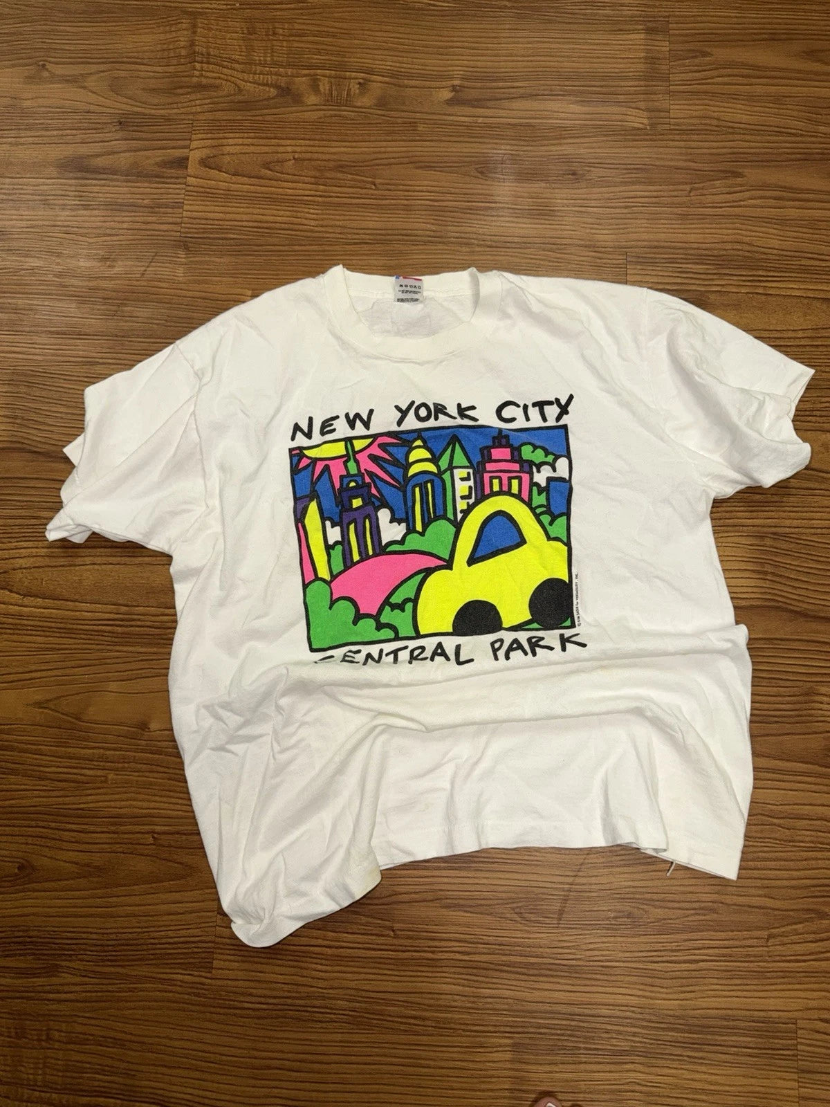Vintage 90's New York City Art T-Shirt Kim Sager American Pop Artist NYC Size XL