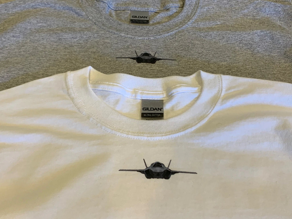 F-35 Lightning II Neckline Tee - Premium Plane Art T-Shirt