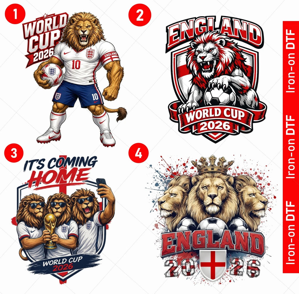 ENGLAND World Cup Football DTF Iron On Heat Transfer Unisex Soccer T shirt