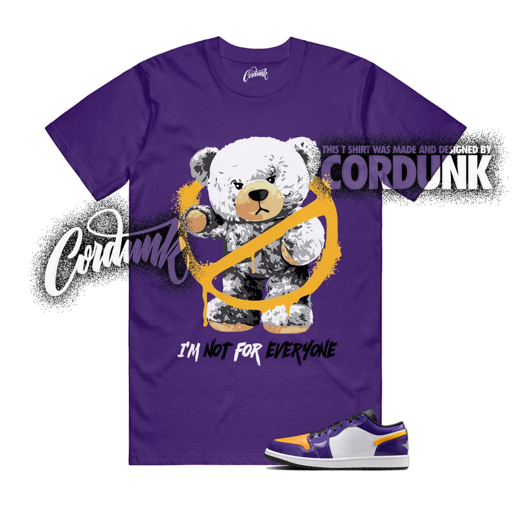 1 Low SE Lakers Court Purple White Black University Gold T Shirt Match NOT