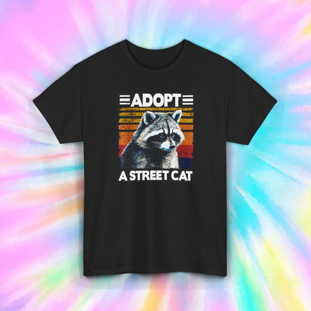 Adopt A Street Cat Raccoon T-Shirt Vintage Style Funny Animal Tee S-5XL