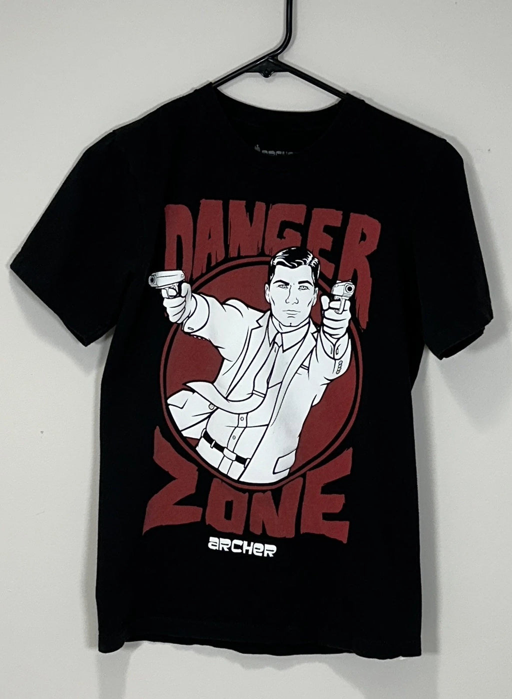 Archer Shirt Men's Small Black Danger Zone Animated Series Graphic Short Sleeve