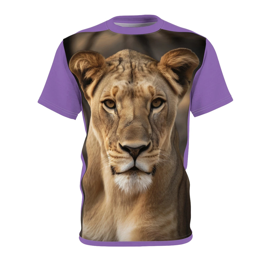 Lioness Edition Trendy Animal Print Shirt I Love Hunza |  Purple Color
