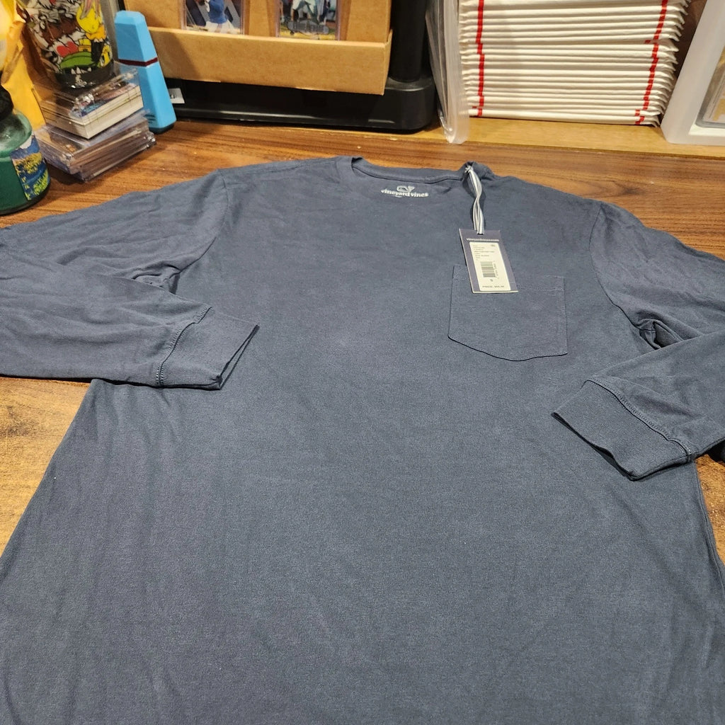 Vineyard Vines Men's Long Sleeve Pocket T-Shirt Blue Blazer Size Small - NEW
