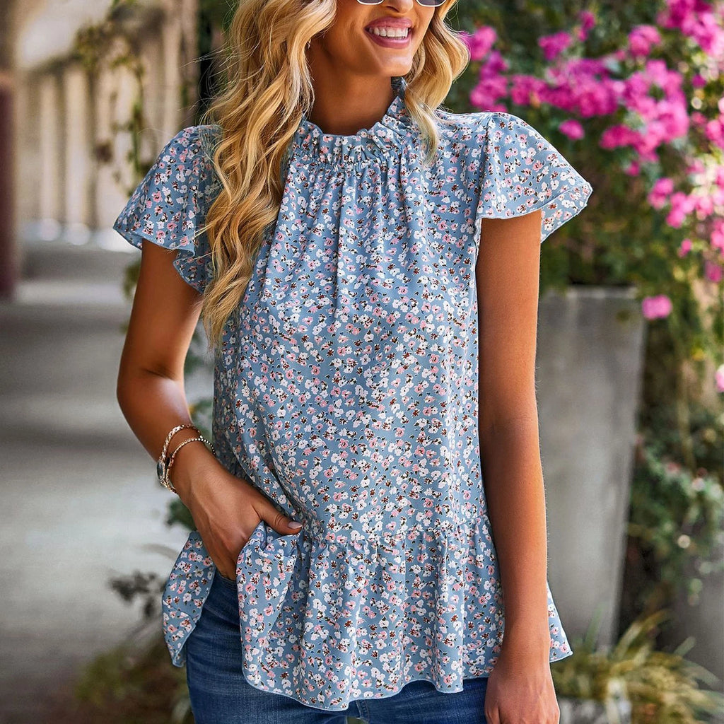 Short Sleeve Floral Top Stylish Casual Tee For Spring Summer Trending