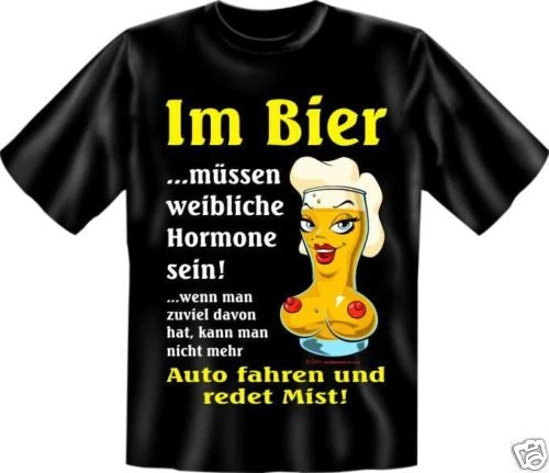 Men's T-Shirt Beer Hormone Funny Quotes Shirts Men's Birthday Gifts