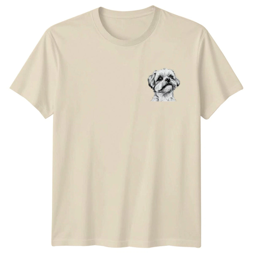 Shih Tzu Dog Line Art Animals Dogs Mens T-Shirt Womens Tee Graphic Unisex Top