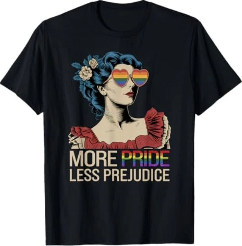 More Pride Less Prejudice Pride Month LGBTQ T-Shirt S-3XL
