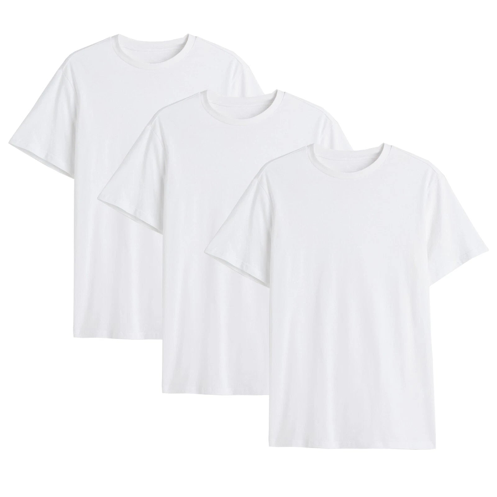 3 & 5 Pack Mens T Shirts Cotton Plain Short Sleeve Round Crew Neck Multipack Tee