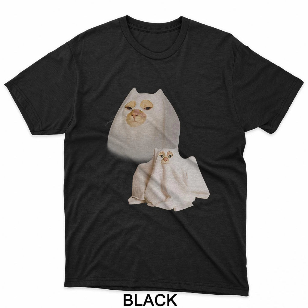 Ghost Cat Meme Funny Artwork Men Women T-Shirt