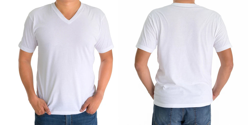 Mens V-neck short sleeve undershirt,100% cotton, Jack&Jill, white