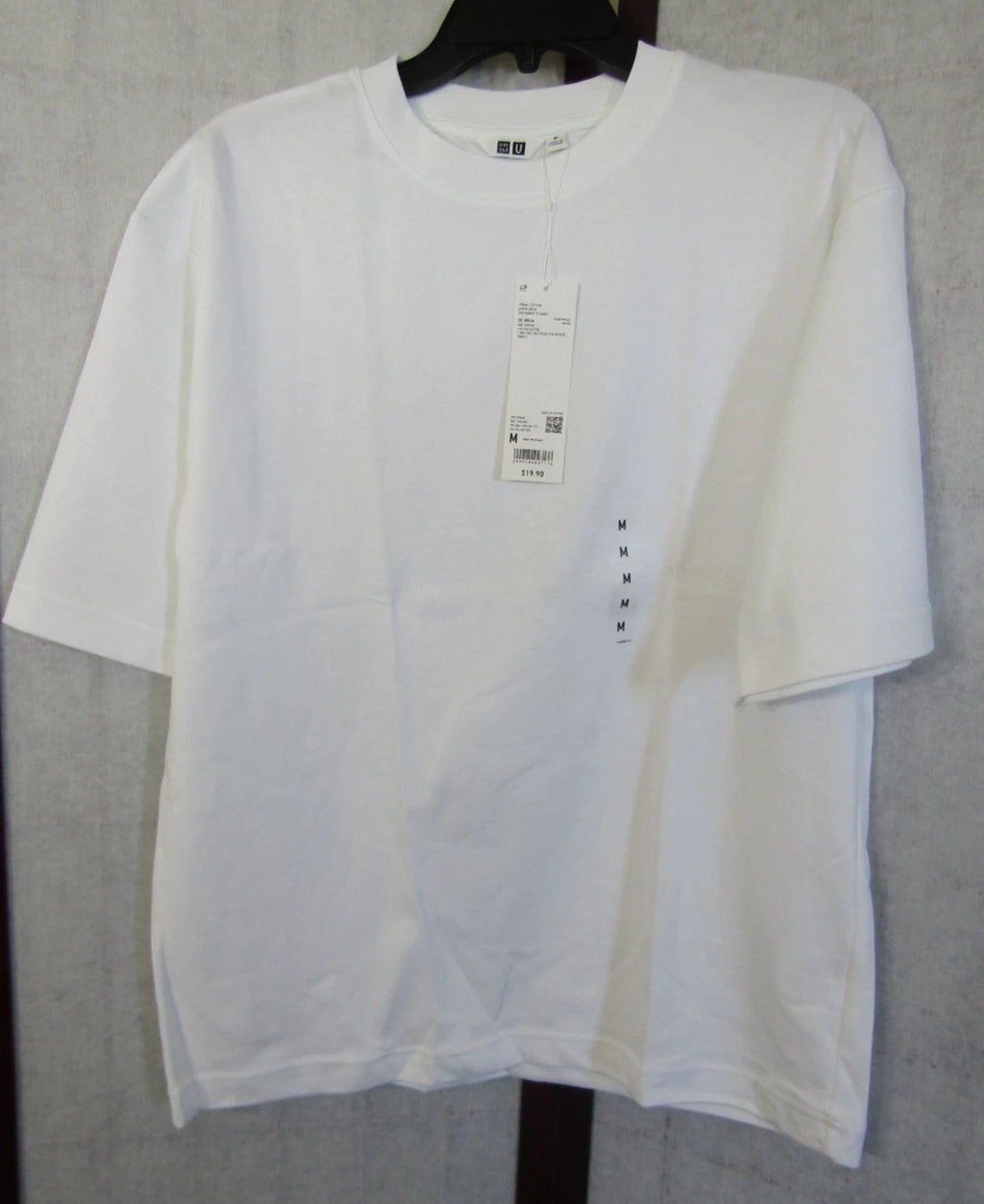 NWT UNIQLO Airism Cotton Crew Neck Oversized White Cotton T-Shirt Men's M