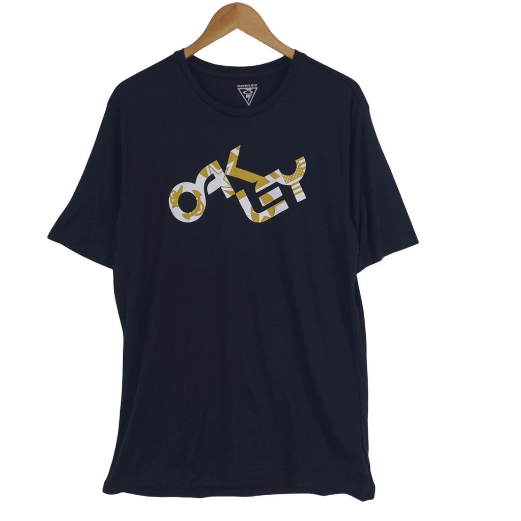 Oakley Men Tee T Shirt Black Cotton Heritage Yo2 Size L