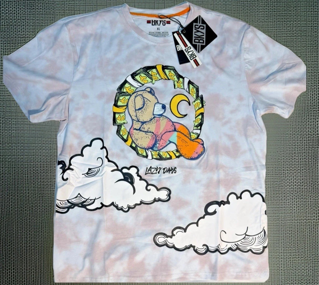 Men's XL BKYS Graphic Tshirt Short Sleeve Lazy Days Money Bear