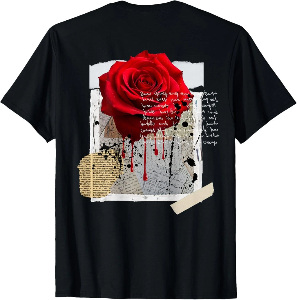 Streetwear Graphic Dark Floral Urban Aesthetic, ON Back T-Shirt unisex T-Shirt