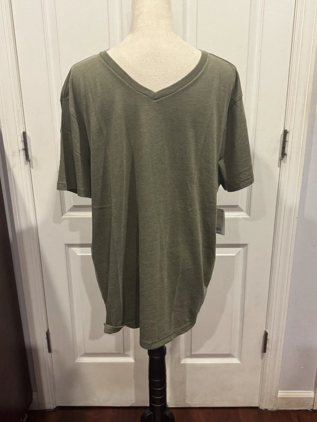 Lucky Brand Venice 2XL Burnout T Shirt Men V Neck Short Sleeve Olive Green
