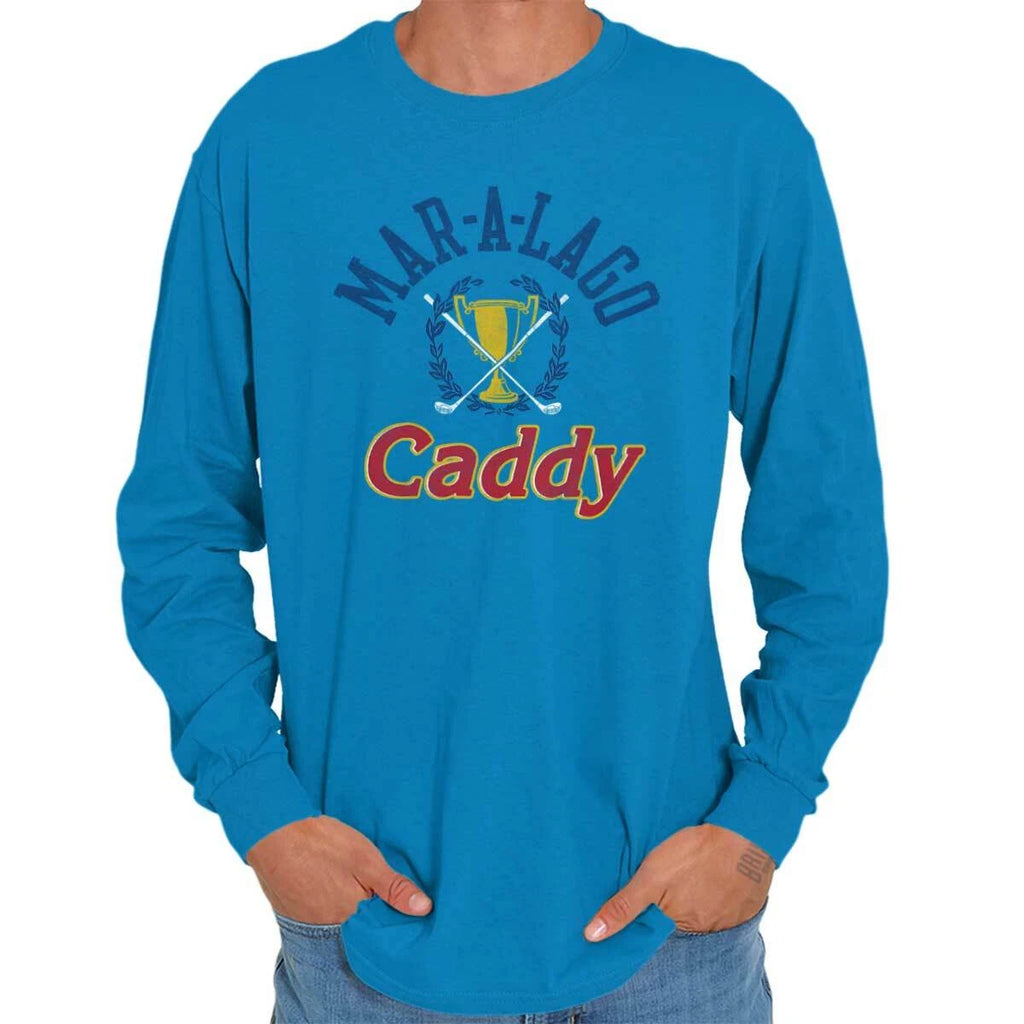 Preppy Mar-A-Lago Golf Course Club Caddy Long Sleeve T Shirts Tees For Men