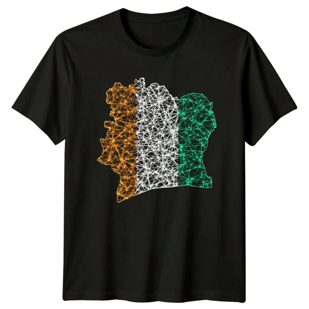 Ivory Coast Geometric Map T-Shirt Africa National Pride Gift For Him And Her