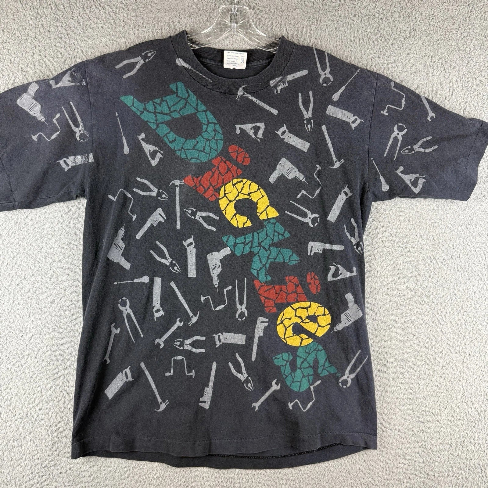 Vintage 90s Dickies Shirt Mens Large Single Stitch Grunge Goth Skate Tee