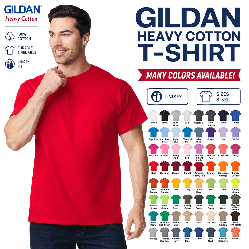 Gildan Mens Plain T Shirts Solid Cotton Short Sleeve Blank Tee Top Shirts G500