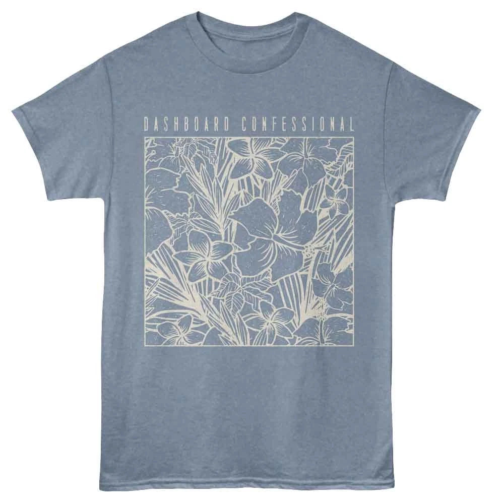 Dashboard Confessional - Floral - Blue - Heather Adult Unisex T-Shirt