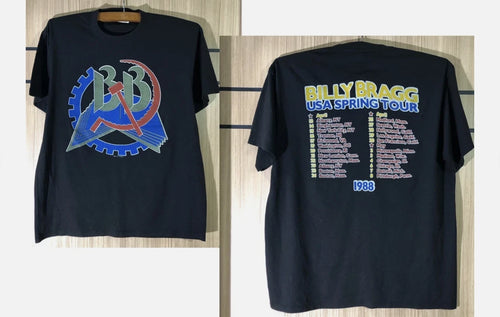 2 Sides Billy Bragg Rock Band Tour Rare 80s All Size S-5XL Shirt