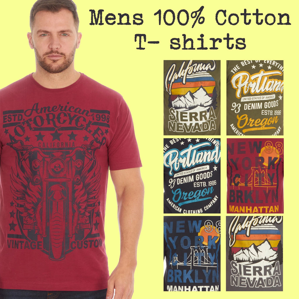 Mens Tshirts T shirt Tee Summer Medium Large X-Large XX-Large 100% Cotton Red UK