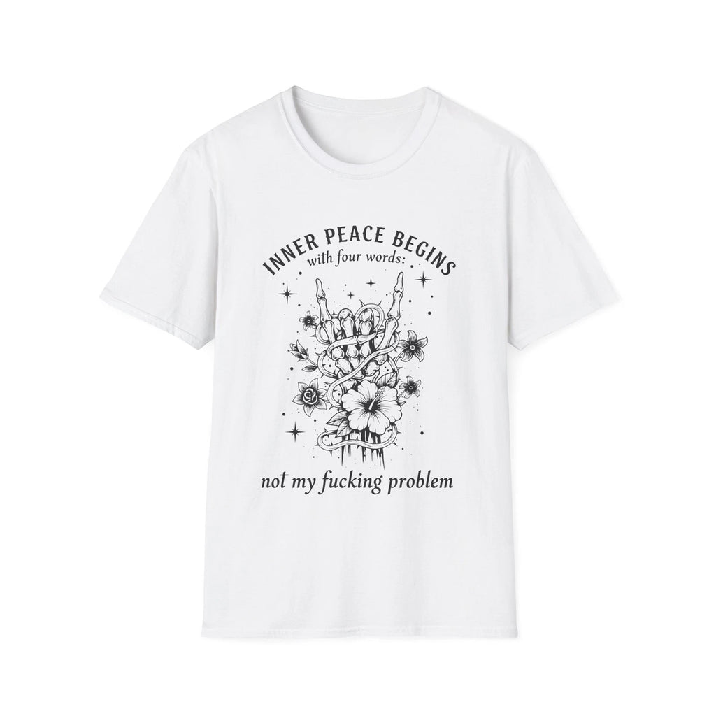 Inner Peace Skull floral illustration T-Shirt | Funny Sarcastic Tee