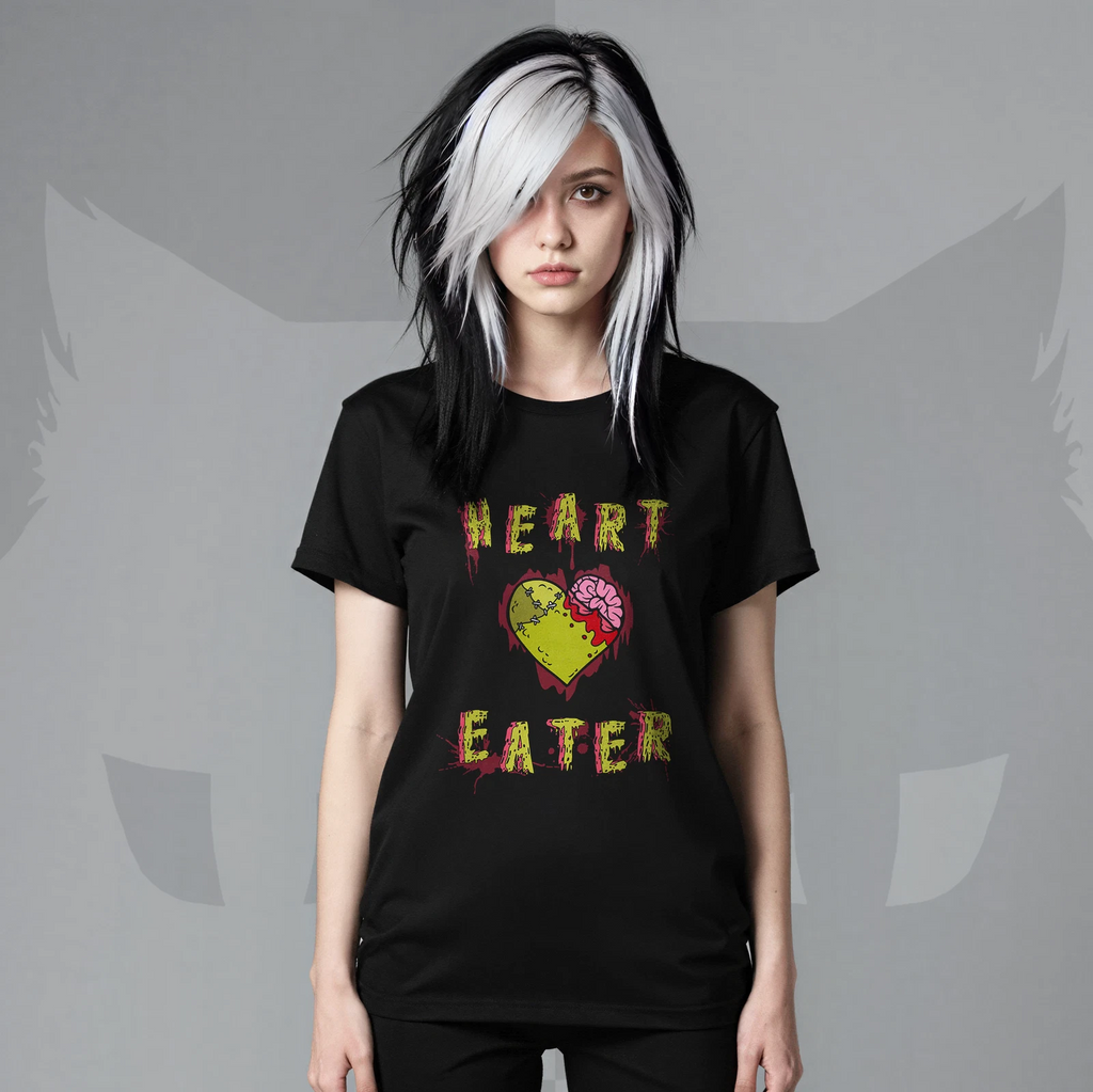 Heart Eater Zombie Heart Emo Goth T-Shirt Edgy Alt Aesthetic Graphic Tee
