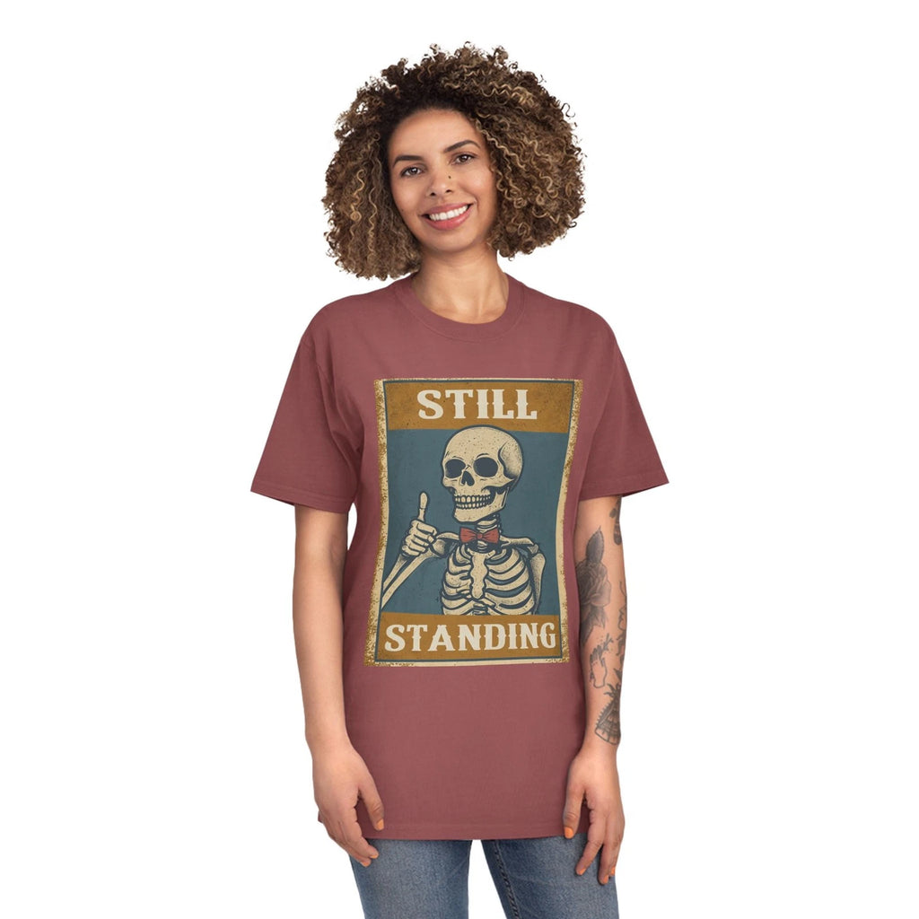 Skeleton Graphic Tee, Unisex Vintage Shirt, Halloween Casual Wear