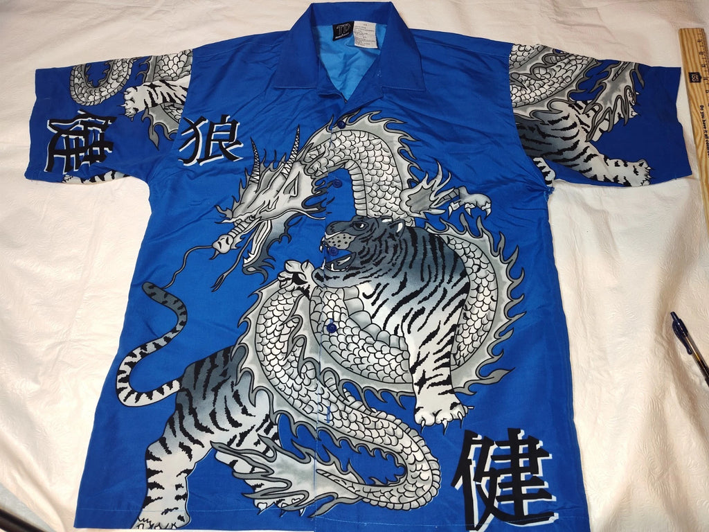 TD By Priority Male Mens Y2K Style street wear Navy Size M Tiger Dragon