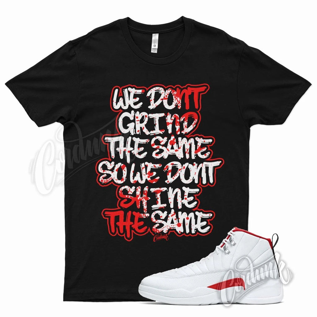 Black GRIND T Shirt for J1 12 Twist University Red Metallic White 1 4 11