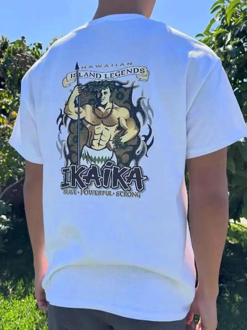 Hawaiian Ikaika Legends Surfing Premium Warriors Graphic Tee Cotton T-Shirt