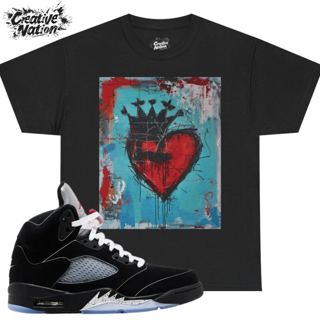 Shirt To Match 5 OG Black Metallic Reimagined Unisex Tee Heart Shirt