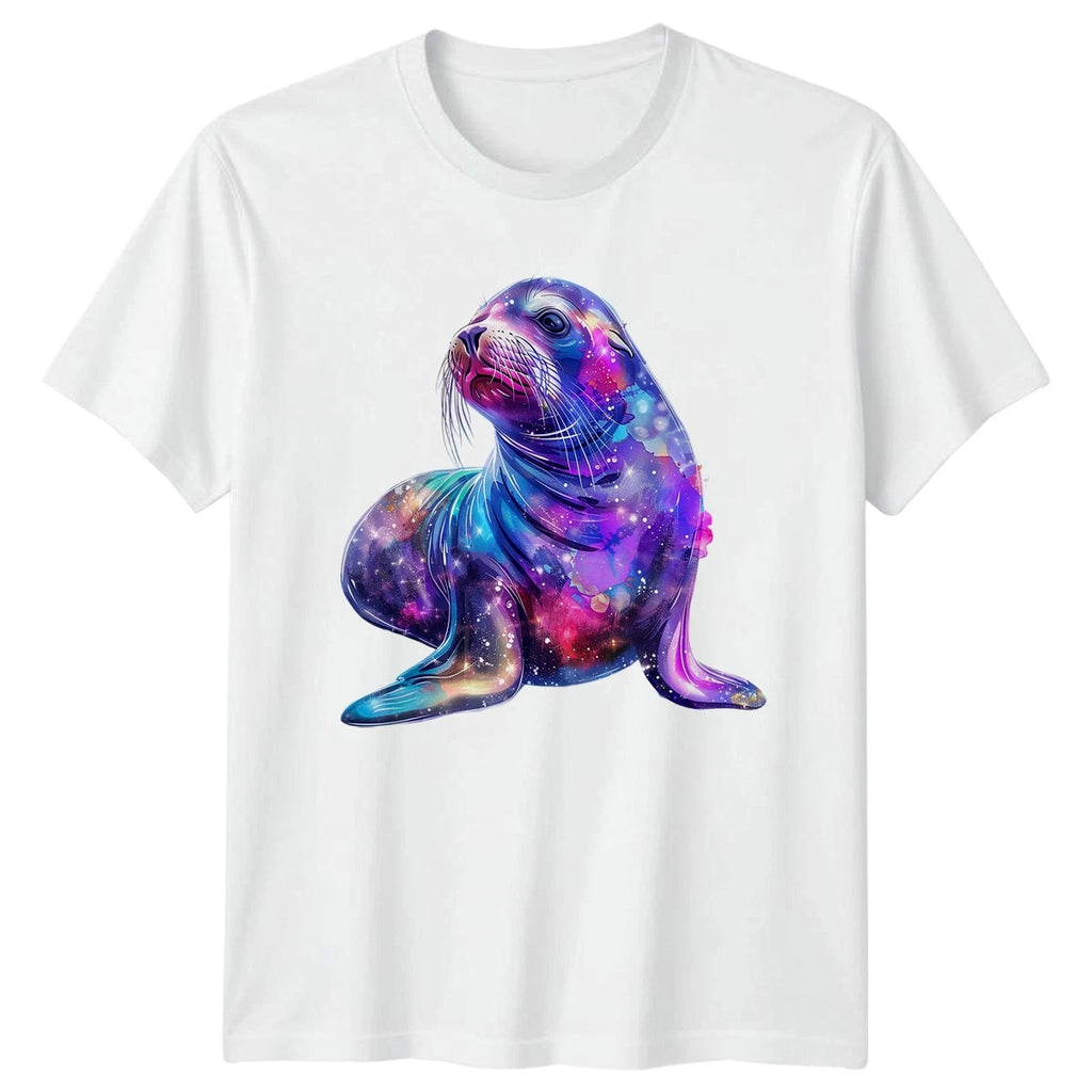 Galaxy Seal T-Shirt Marine Animal Lover Gift For Him And Her