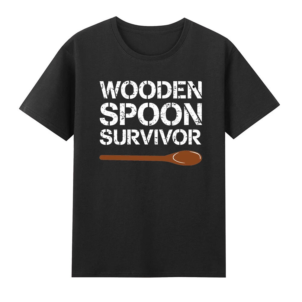 Wooden Spoon Survivor Funny Childhood Motif T-Shirt