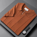 Breezy Men's Casual Tee featuring a Laid Back Look with a Lapel Collar