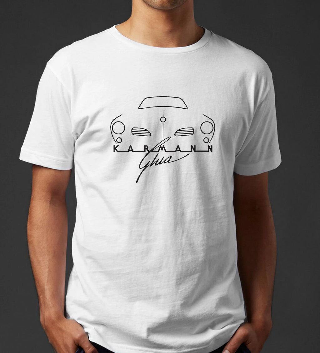 Retro Karmann Ghia Script & Front View Tee (5 Color Choices)