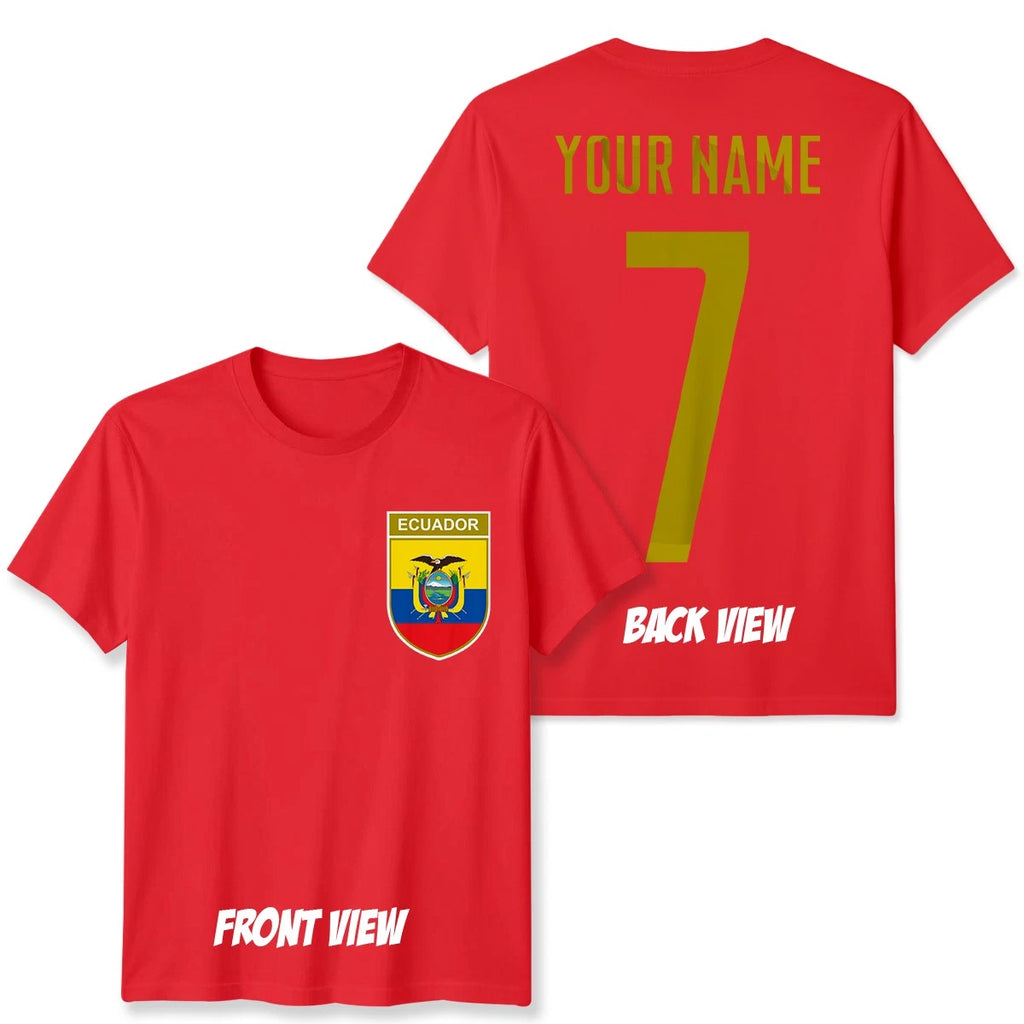 Personalised Ecuador Football Unisex Kids T-Shirt Name Number Tee #WC