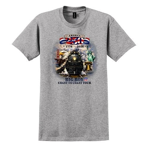 Big Boy America 250th - Union Pacific Licenced Authentic Grey Tshirt