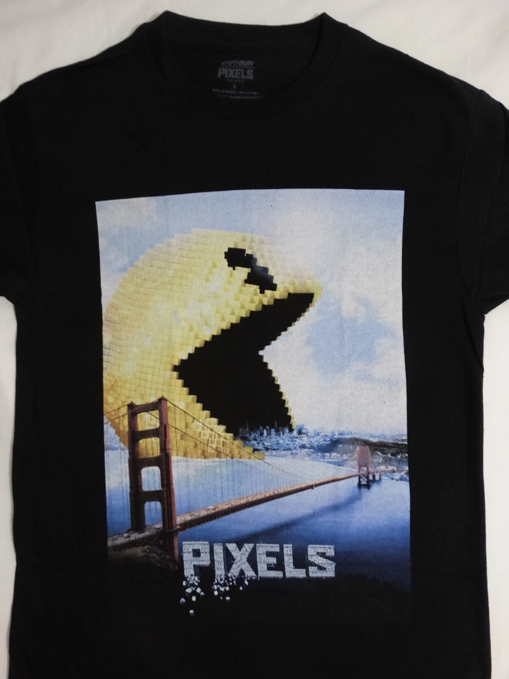 Mens Pixels The Movie T Shirt Pac Man Large Adults Black