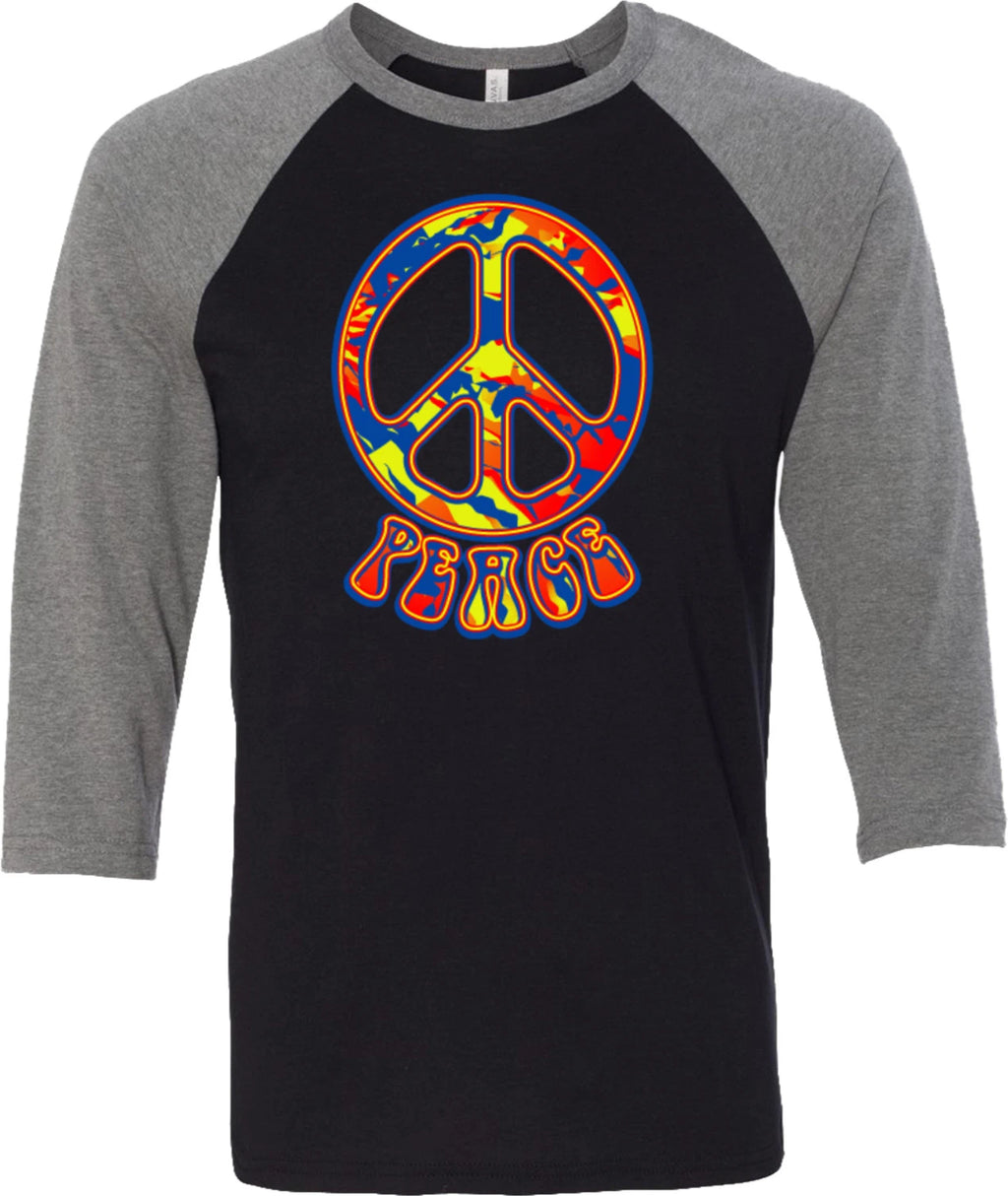 Buy Cool Shirts Funky Peace Sign Raglan Shirt