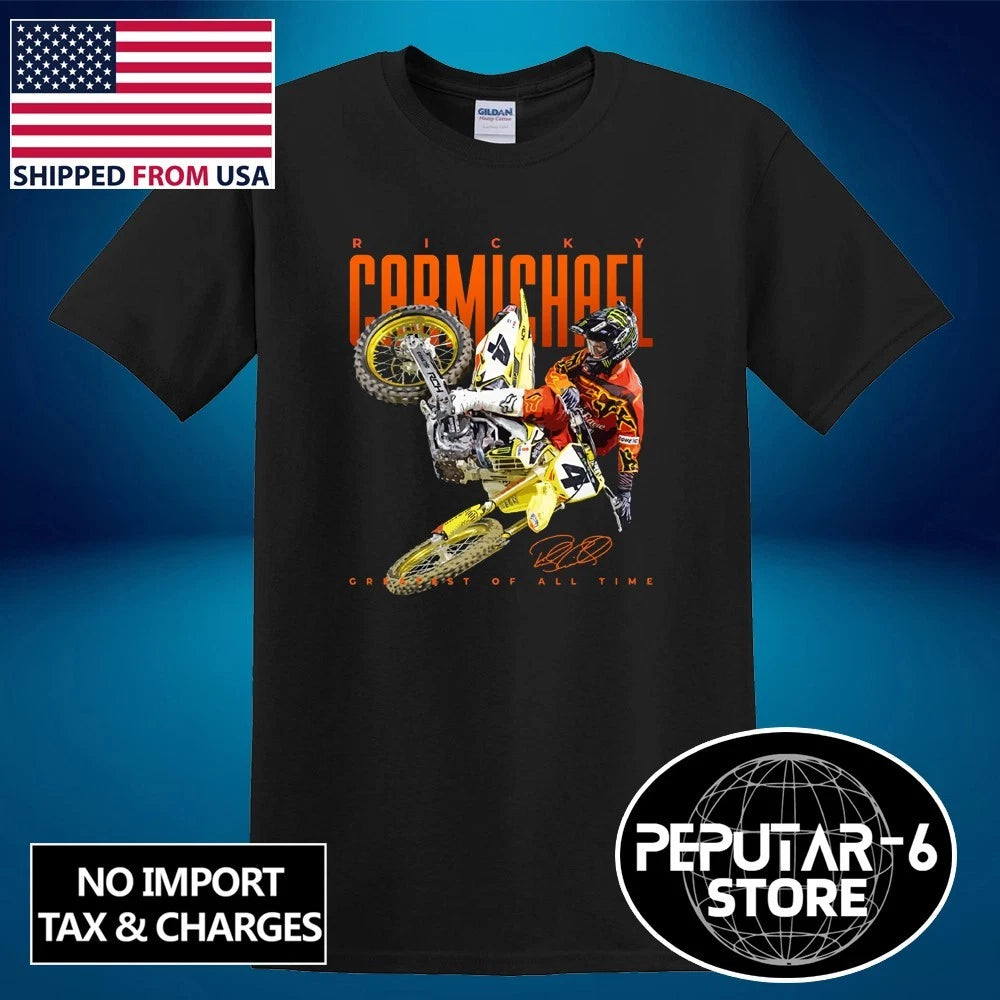 Ricky Carmichael Motocross Rider Legend Men's Black Size S-5XL