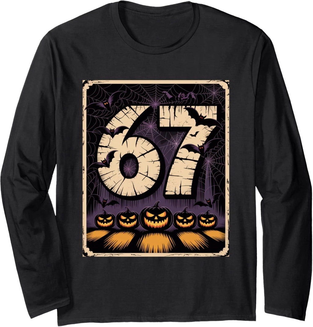 Six Seven Meme 67 Funny Halloween Design Long Sleeve T-Shirt