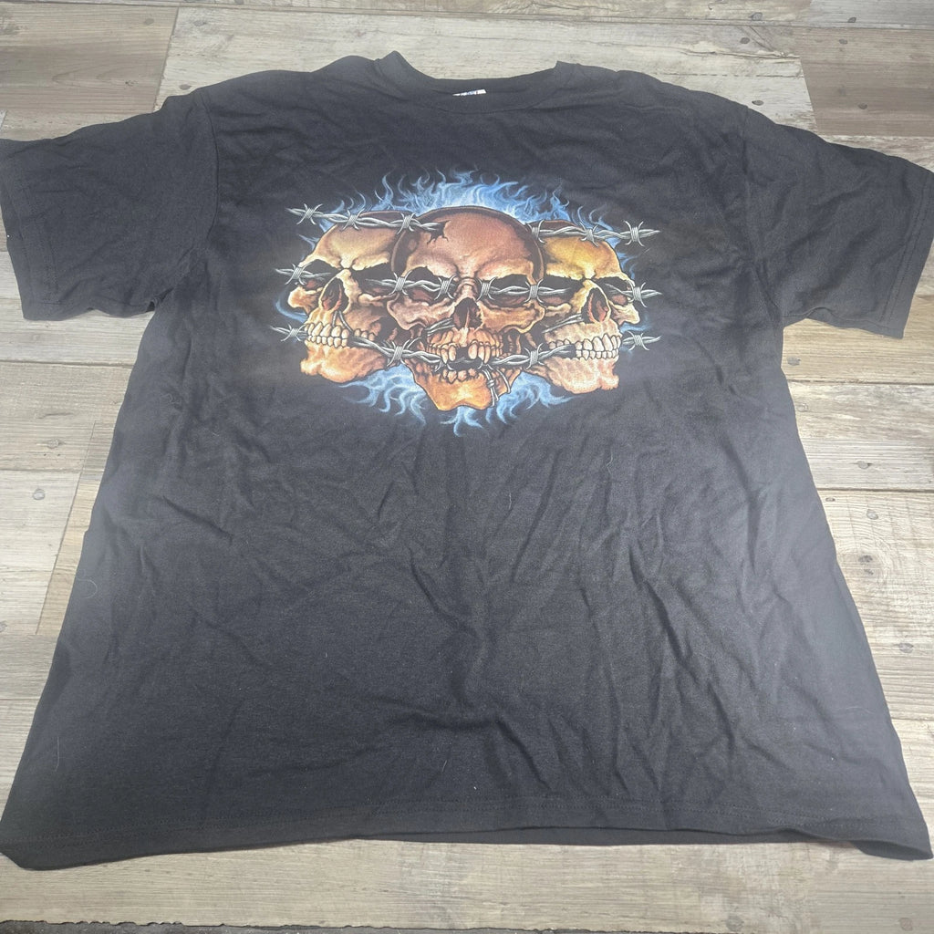 Vintage Y2K Skull Barb Wire T Shirt XL Delta