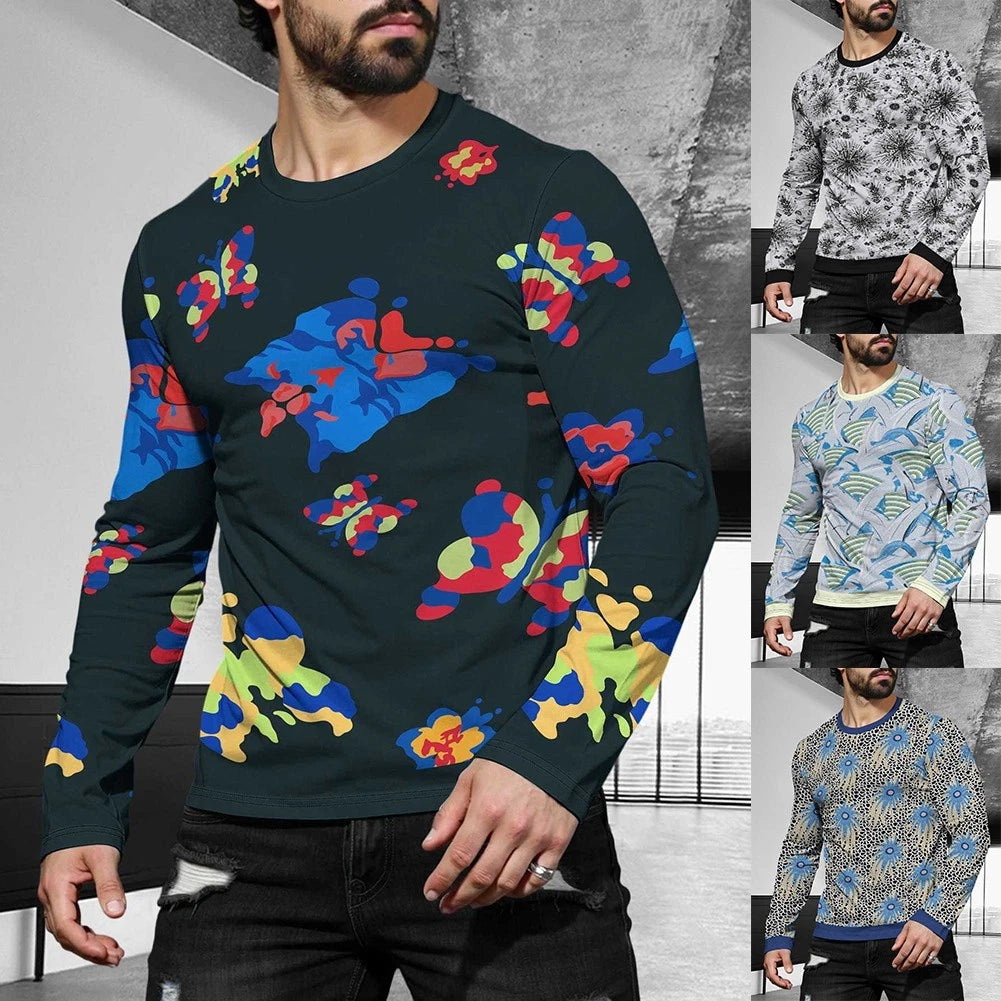 Casual Daily Wear Freizeit Sport Oberteil Activewear für Herren Langarm Stil