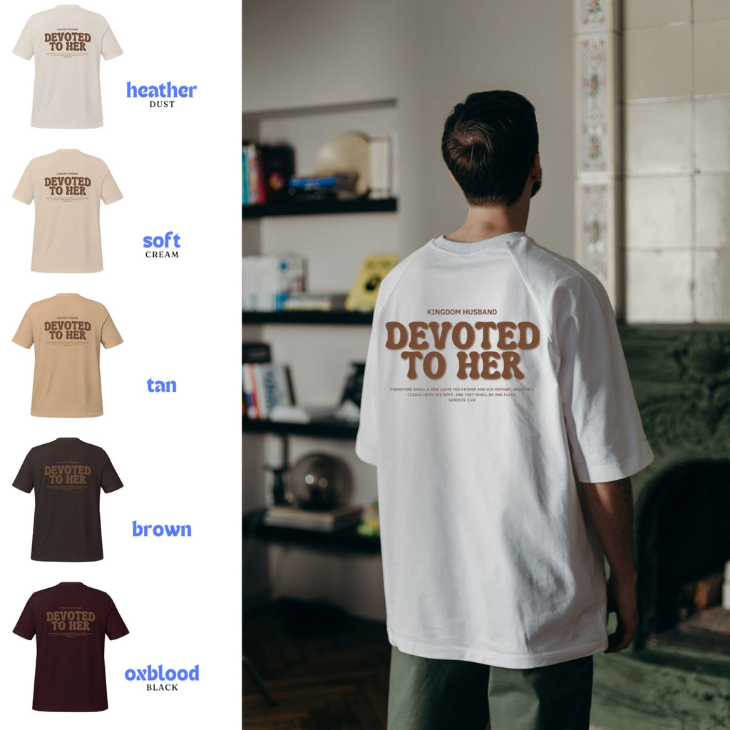Kingdom Husband TShirt Aesthetic Christian Apparel Neutral Brown Shirt Men