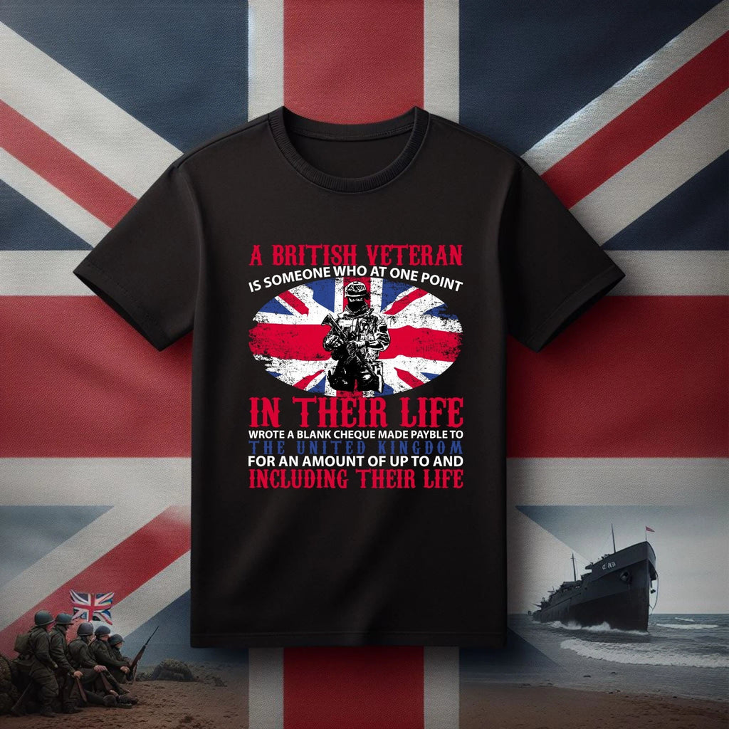 British Veteran TShirt, D-Day t-shirt, UK Flag tshirt, Remembrance Day t shirt